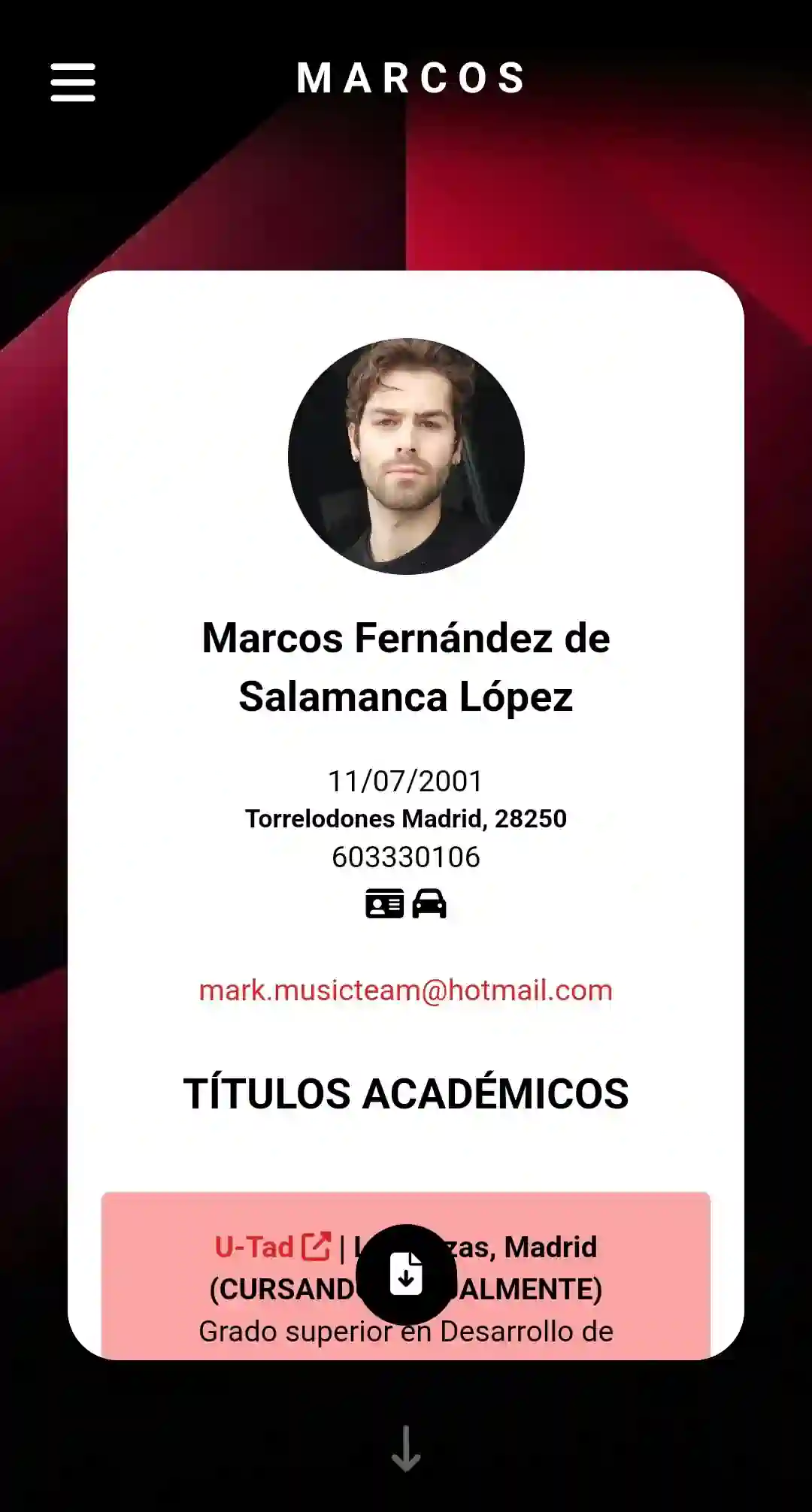 Web Portfolio Marcos Fernández de Salamanca